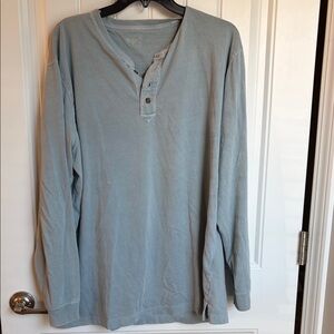 Woolrich Men's Sky Blue Long Sleeve Henley